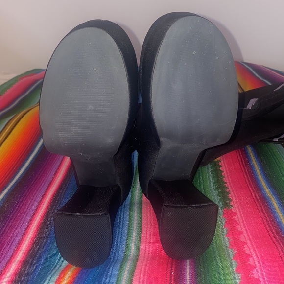 Dolls Kill Bare Bones Thigh High Skeleton Print Platform Boots Heels - Picture 5 of 8